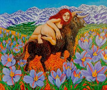 Europa and Zeus Frolic in Saffron Fields thumb