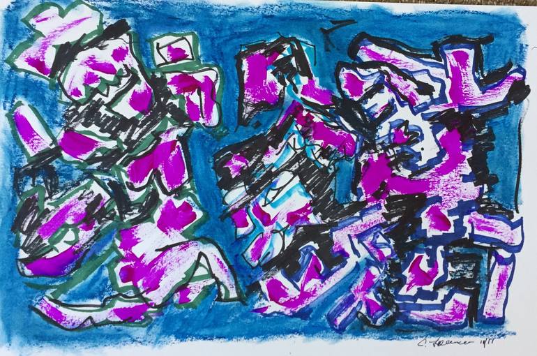 The Chase Painting by claude lawrence | Saatchi Art