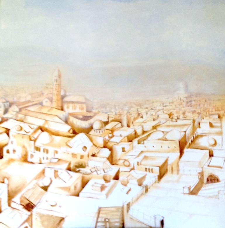 Jerusalem view from King David Tower Painting by Heather Van Wolf