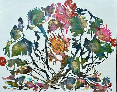 Original Abstract Expressionism Botanic Paintings by DL Watson