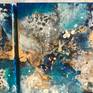 This work is a diptych consisting of two 8" x 8" panels. They can be displayed as a diptych or separately. The photos do not do the piece justice as the beauty of the metallics and iridescence do not photograph well.
These are finished on the sides and ready for hanging.