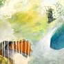 Spontaneous action piece , very modern, ready to hang , no need for framing.