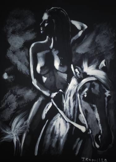 Original Abstract Expressionism Horse Paintings by Kamilla Zarbaliyeva