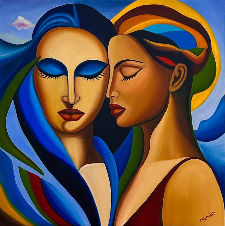 Sisters Painting by Kamilla Zarbaliyeva | Saatchi Art