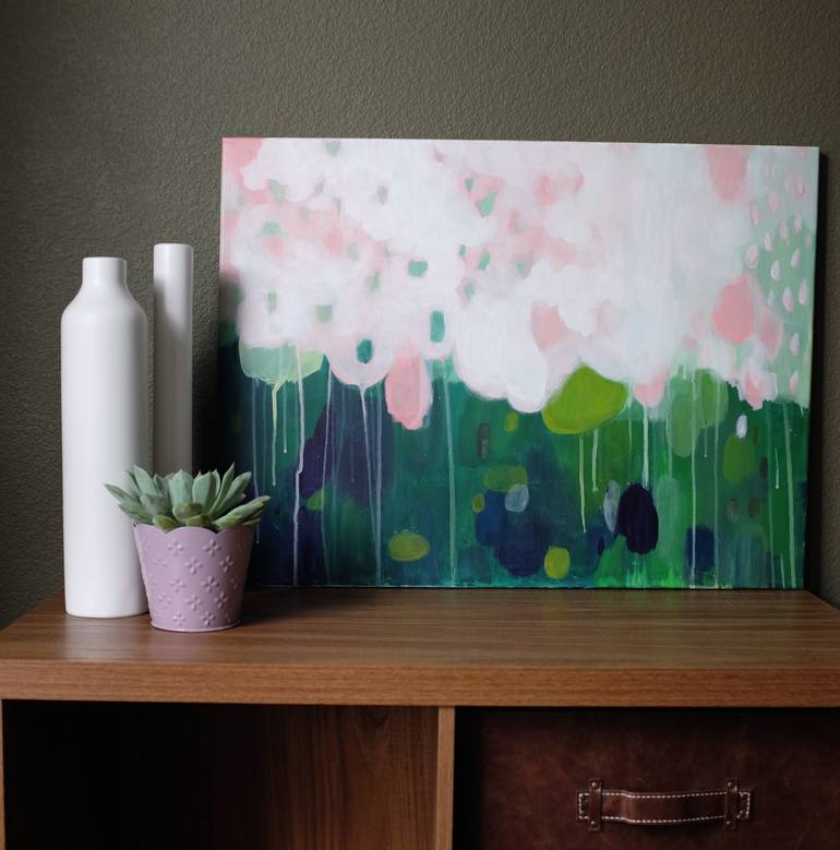 Original Abstract Expressionism Garden Painting by Alice Lo