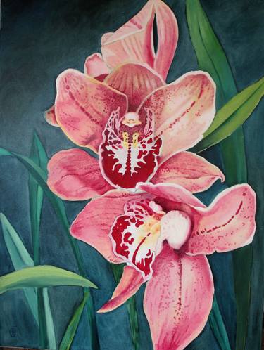 Original Realism Floral Paintings by Lesley Roos
