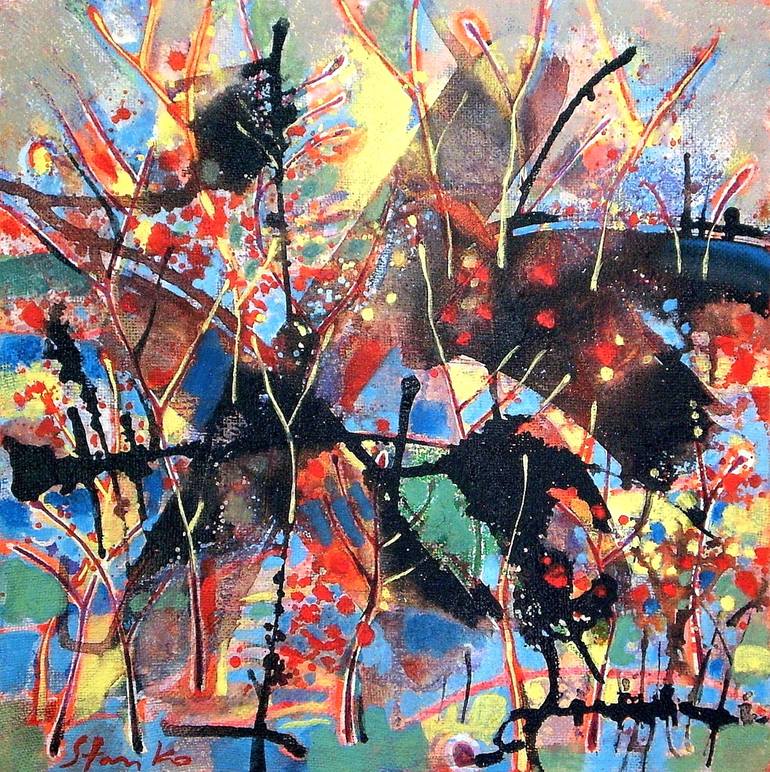 Original Abstract Expressionism Abstract Painting by Stanislav Bojankov