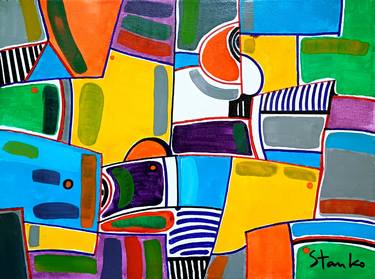 Original Cubism Abstract Paintings by Stanislav Bojankov