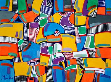 Original Cubism Abstract Paintings by Stanislav Bojankov