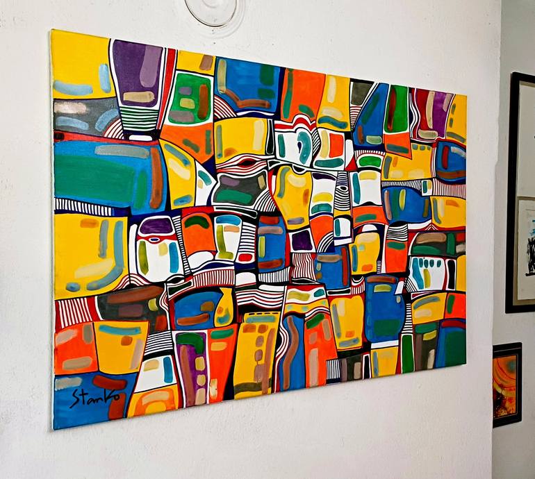 Original Cubism Abstract Painting by Stanislav Bojankov