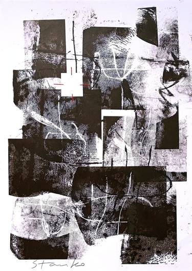 Original Abstract Expressionism Abstract Printmaking by Stanislav Bojankov