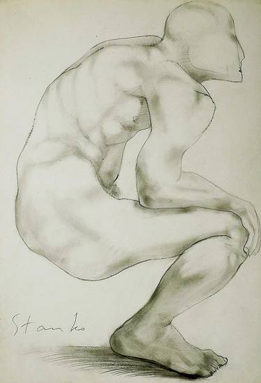 Original Figurative Nude Drawings by Stanislav Bojankov