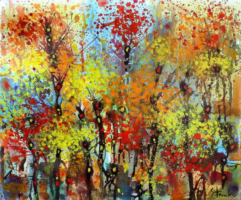 Lonely trees-VI Painting by Stanislav Bojankov | Saatchi Art