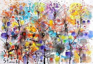 Print of Abstract Seasons Paintings by Stanislav Bojankov