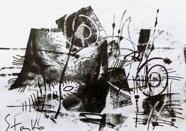 Original Abstract Expressionism Abstract Drawings by Stanislav Bojankov