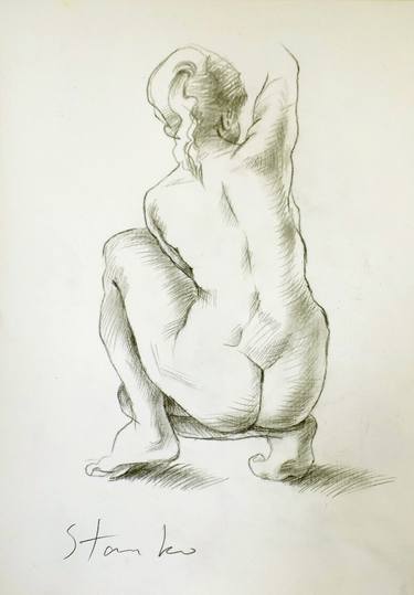 Original Impressionism Erotic Drawings by Stanislav Bojankov