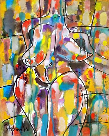 Original Cubism Nude Paintings by Stanislav Bojankov