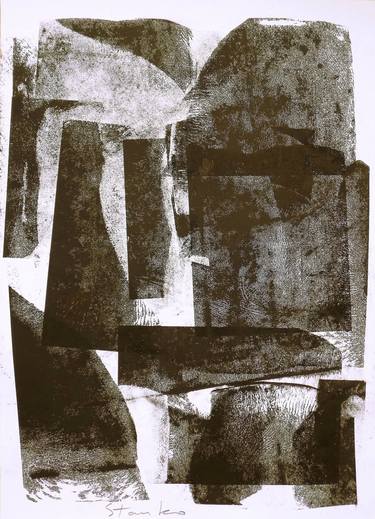 Original Abstract Expressionism Abstract Printmaking by Stanislav Bojankov