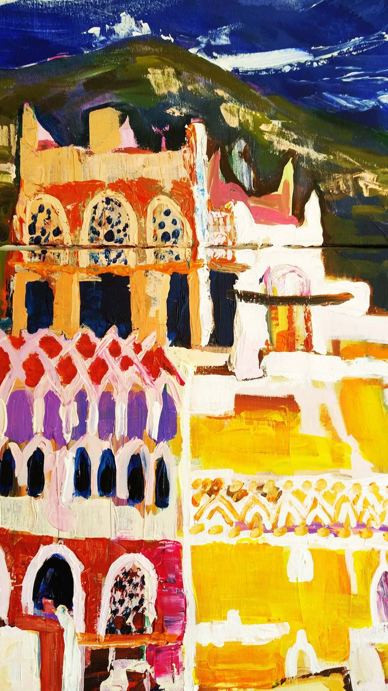 Original Abstract Architecture Painting by Marta Lisiewicz