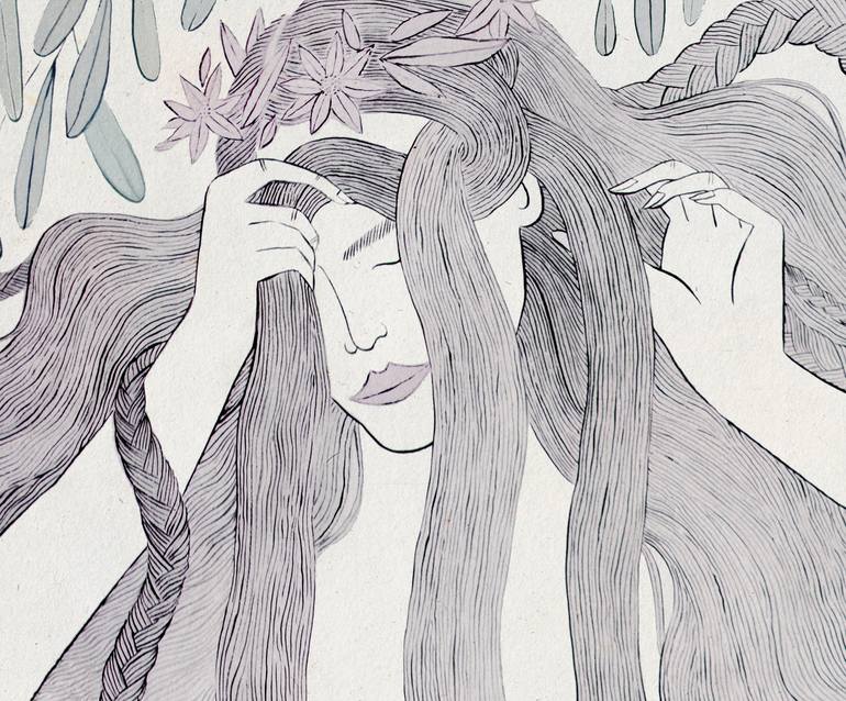 Original Illustration Women Painting by Filippa Edghill