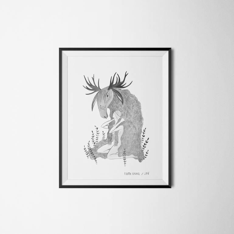 Original Folk Women Painting by Filippa Edghill