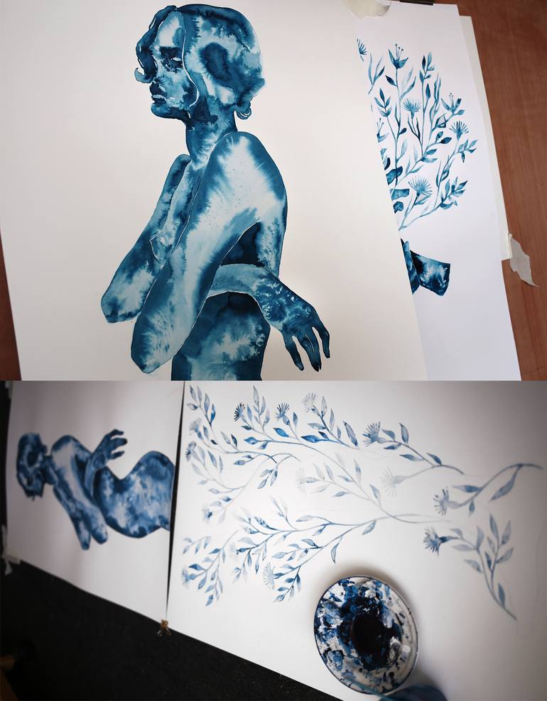 Original Abstract Women Painting by Filippa Edghill