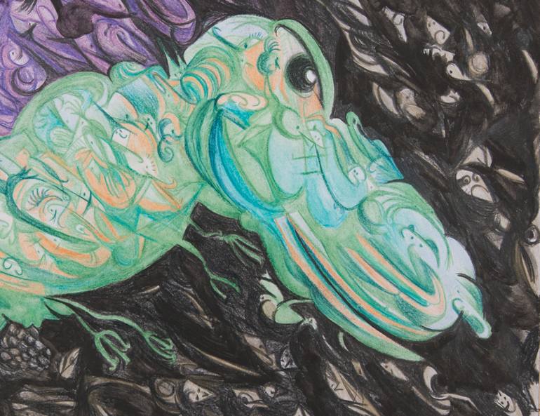 Original Abstract Animal Painting by Maya Ayala Weissberg