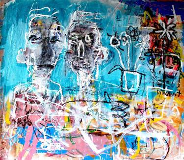 Original Abstract Expressionism People Mixed Media by James Green