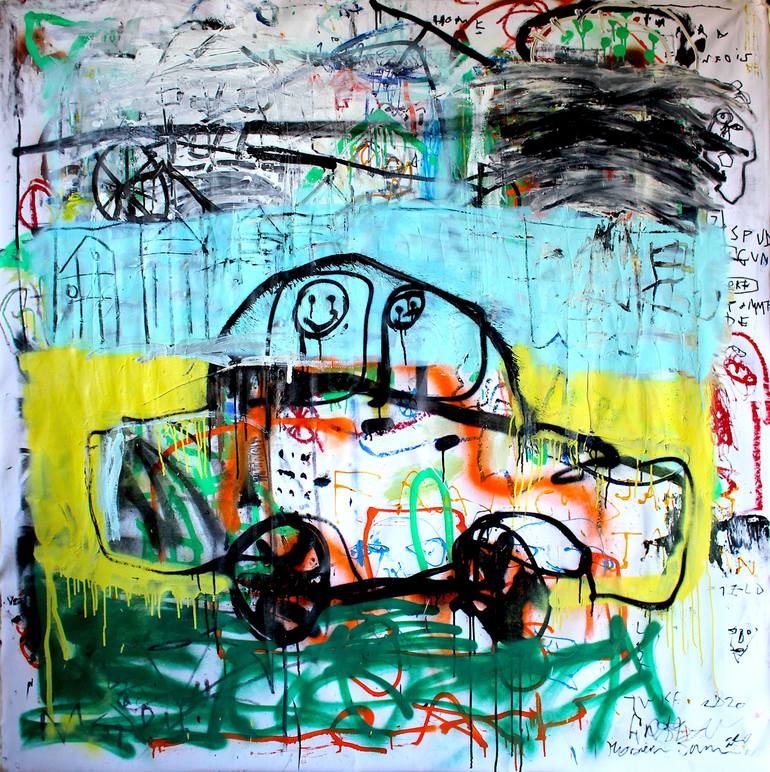 Original Abstract Expressionism Car Painting by James Green