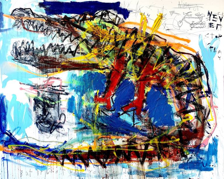 Original Abstract Expressionism Animal Painting by James Green