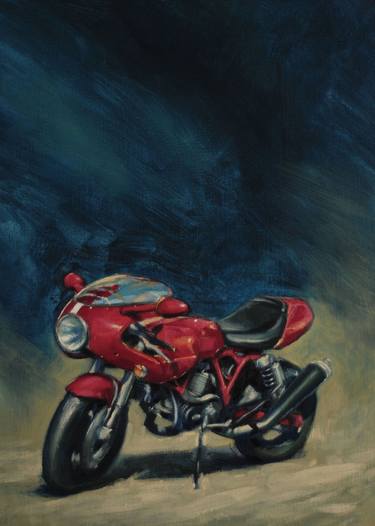 Print of Realism Motorbike Paintings by Hendrik Gericke