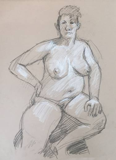Original Nude Drawing by Marc Clamage