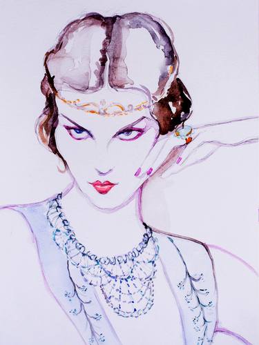 Print of Art Deco Fashion Drawings by Donna Casey Aira