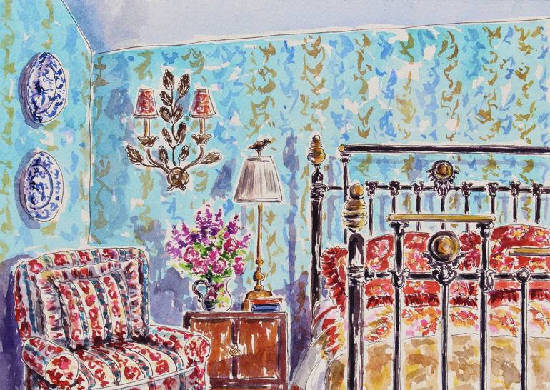 Original Impressionism Interiors Painting by Kristen Olson Stone