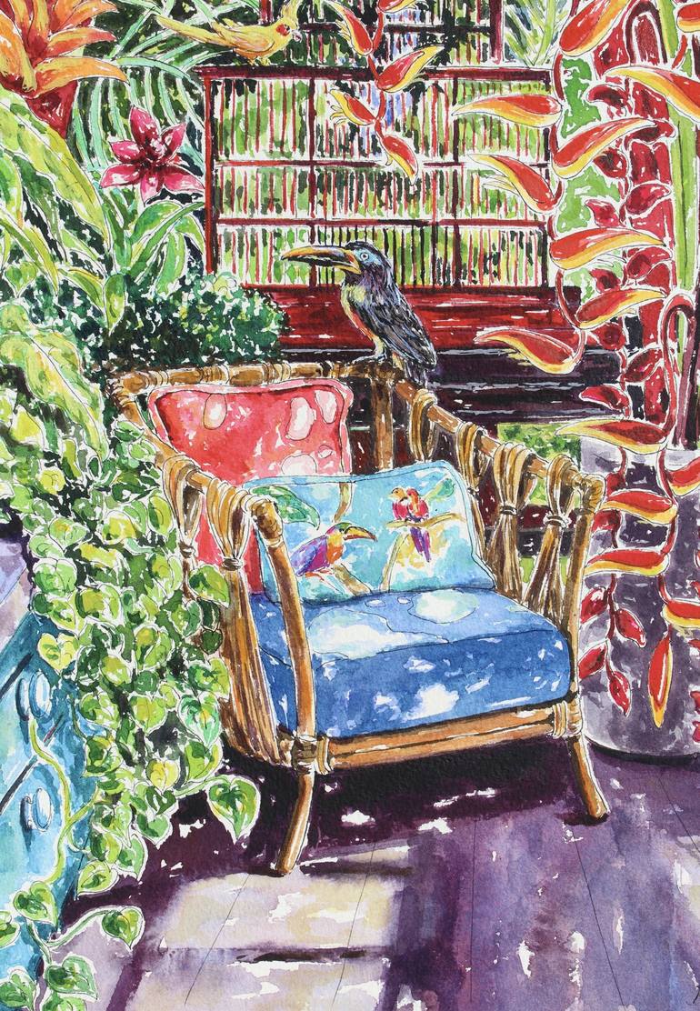 Original Impressionism Garden Painting by Kristen Olson Stone