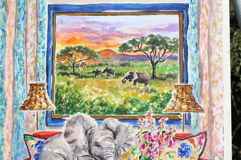 Original Impressionism Animal Painting by Kristen Olson Stone