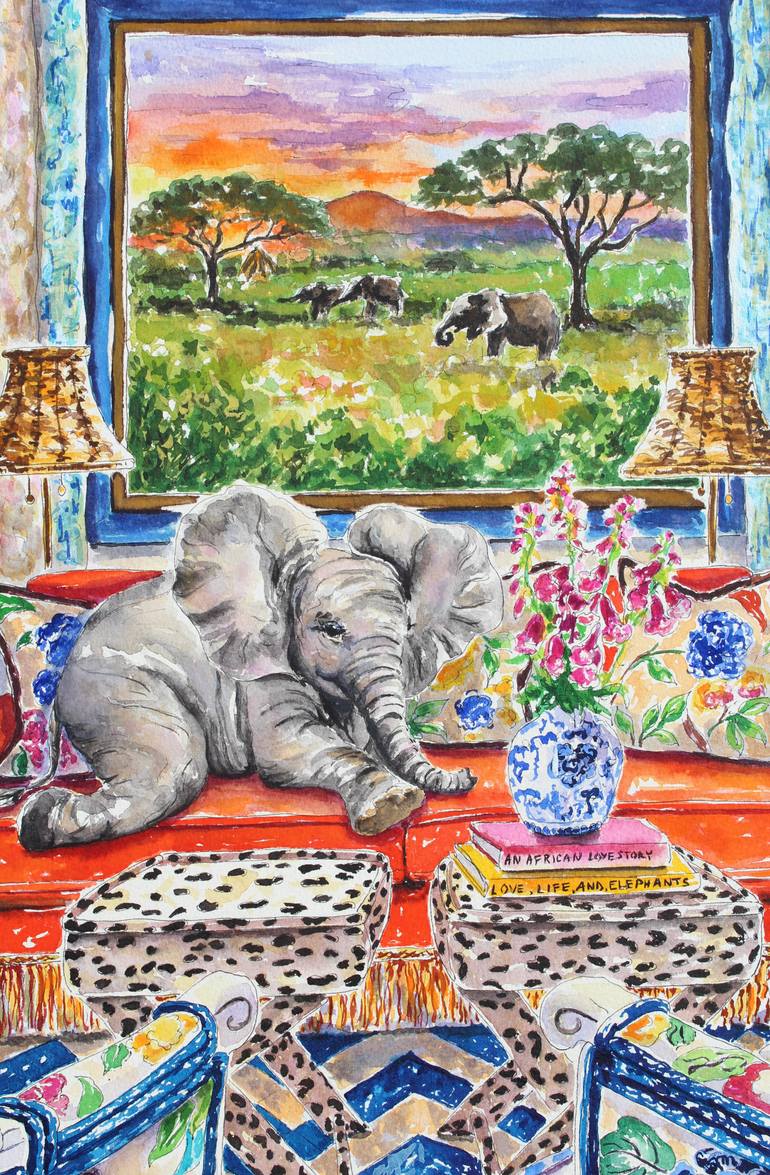 Original Impressionism Animal Painting by Kristen Olson Stone