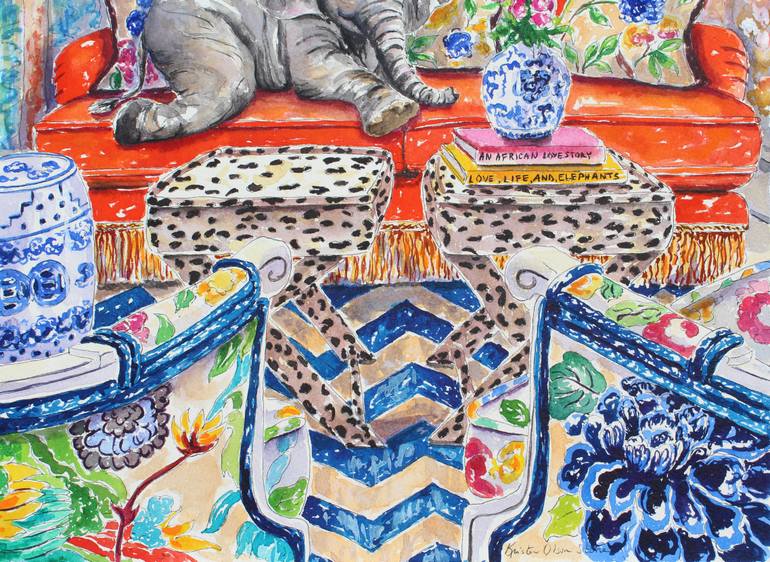 Original Impressionism Animal Painting by Kristen Olson Stone