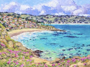 Original Impressionism Beach Painting by Kristen Olson Stone