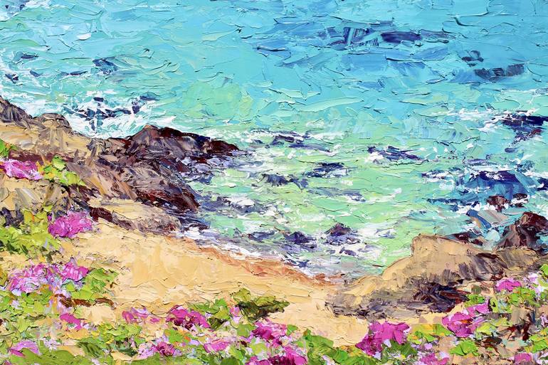 Original Impressionism Beach Painting by Kristen Olson Stone