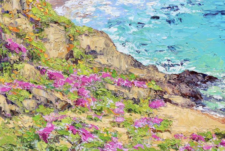 Original Impressionism Beach Painting by Kristen Olson Stone