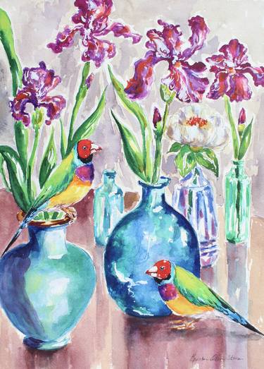 Original Impressionism Animal Painting by Kristen Olson Stone