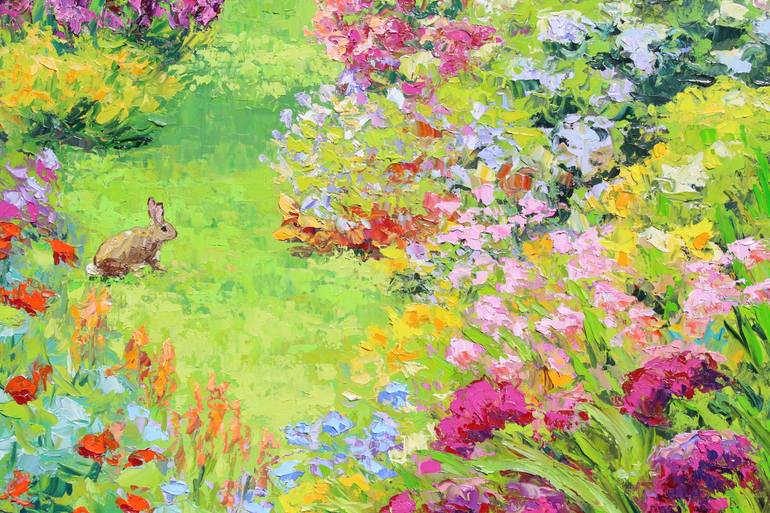 Original Impressionism Garden Painting by Kristen Olson Stone
