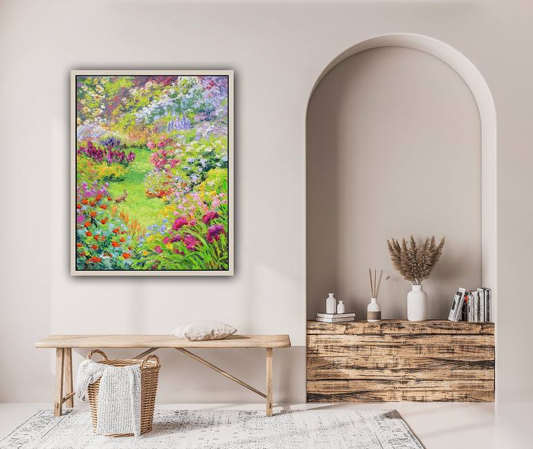 Original Impressionism Garden Painting by Kristen Olson Stone