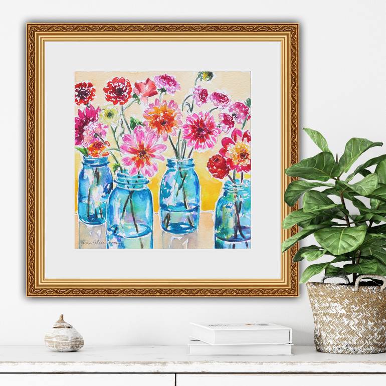 Original Impressionism Floral Painting by Kristen Olson Stone
