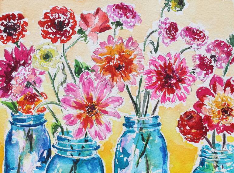Original Impressionism Floral Painting by Kristen Olson Stone
