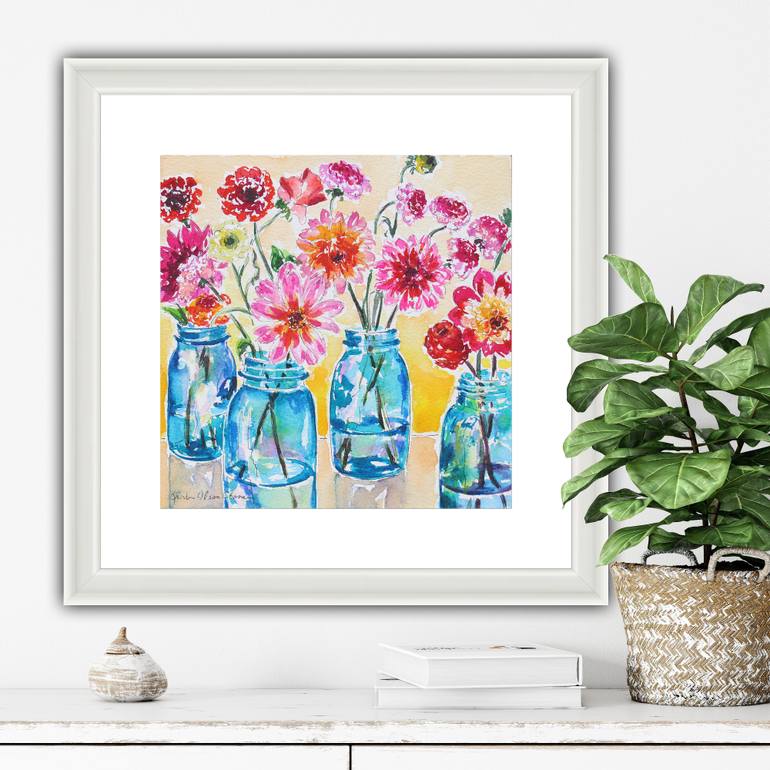 Original Impressionism Floral Painting by Kristen Olson Stone