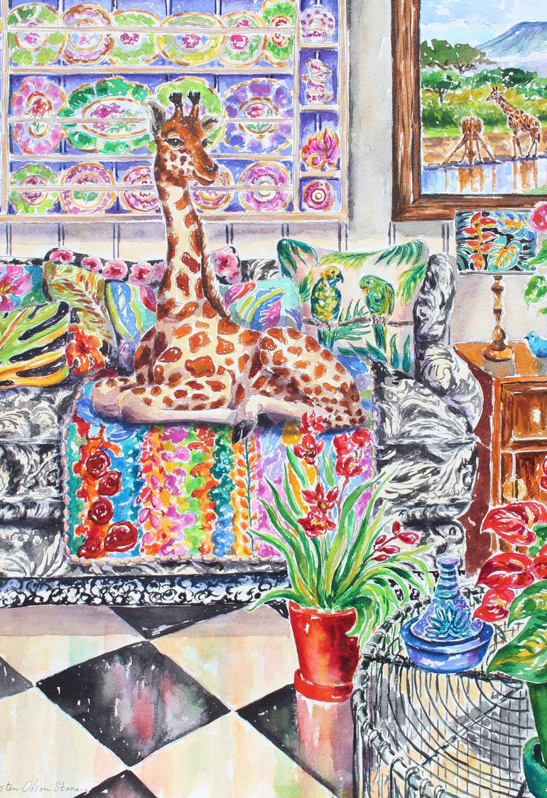 Original Impressionism Animal Painting by Kristen Olson Stone