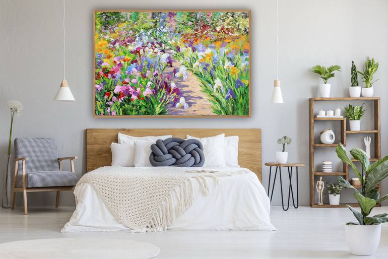 Original Impressionism Garden Painting by Kristen Olson Stone