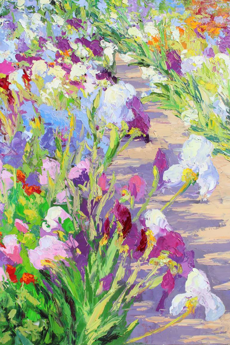 Original Impressionism Garden Painting by Kristen Olson Stone